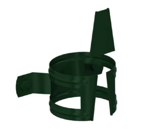 Держатель трубы D100 (на дерево) Пластизол двухсторонний RAL6005