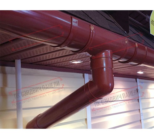 Колено сливное ПВХ бордо RAL 3005