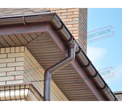 Хомут трубы металлический на дерево ПВХ шоколадный RAL 8017