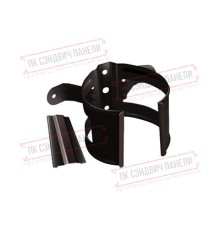 Хомут трубы металлический на дерево ПВХ шоколадный RAL 8017