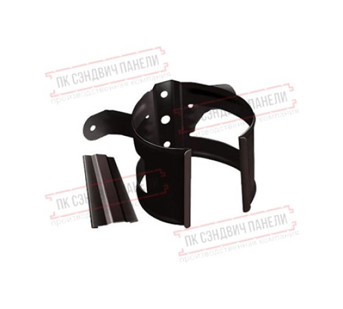 Хомут трубы металлический на дерево ПВХ шоколадный RAL 8017