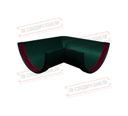 Угол желоба 90 град. универсальный ПВХ зелёный RAL 6005