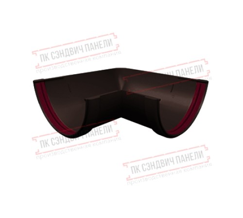 Угол желоба 90 град. универсальный ПВХ шоколадный RAL 8017