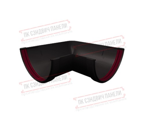 Угол желоба 90 град. универсальный ПВХ коричневый RR 32