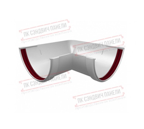 Угол желоба 90 град. универсальный ПВХ белый