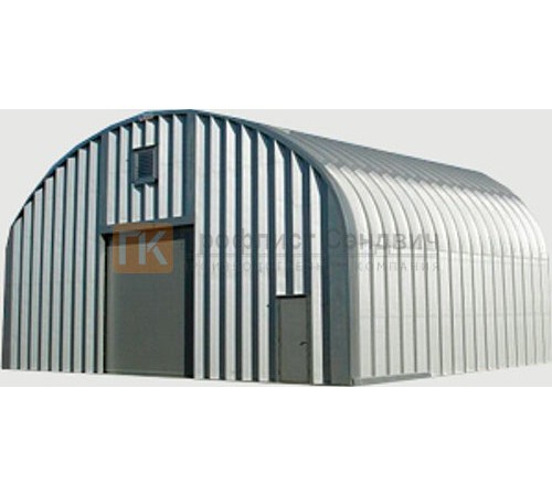 Сборно разборный ангар модель Q 16.8x5.6, 4.2x4.2, 2.5