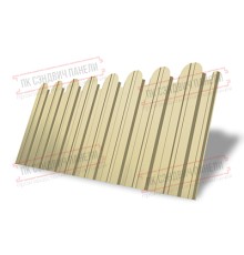 Профнастил фигурный С10 - 0,45 Окрас - А, ПЭ- с пленкой RAL 1014 слоновая кость.