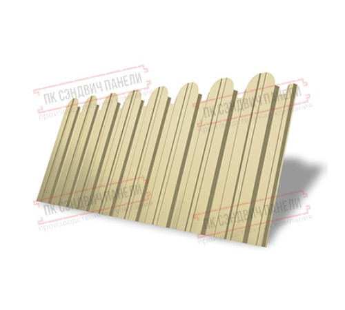 Профнастил фигурный С10 - 0,45 Окрас - Б, с пленкой RAL 1014 слоновая кость.