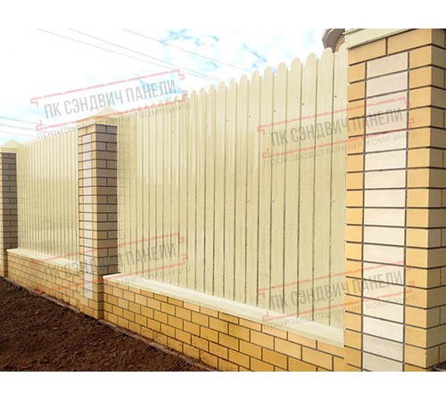 Профнастил фигурный С10 - 0,45 Окрас - А, ПЭ- с пленкой RAL 1014 слоновая кость.
