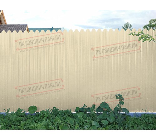 Профнастил фигурный С10 - 0,5 Окрас - Б, Satin с пленкой RAL 1015 светлая слоновая кость