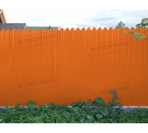 Профнастил фигурный С10 - 0,45 Окрас - Б, RAL 2004 оранжевый.