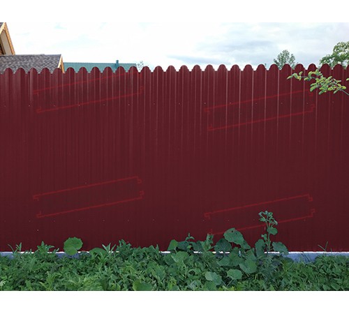 Профнастил фигурный С10 - 0,45 Окрас - Б, Drap RAL 3005 красное вино.