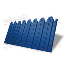 Профнастил фигурный С10 - 0,45 Окрас - А, ПЭ- с пленкой RAL 5005 сигнальный синий.
