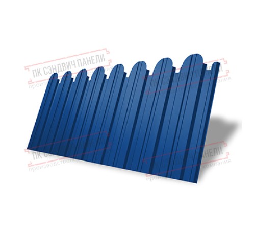 Профнастил фигурный С10 - 0,5 Окрас - А, Satin с пленкой RAL 5005 сигнальный синий.