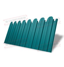 Профнастил фигурный С10 - 0,45 Окрас - А, ПЭ- с пленкой RAL 5021 водная синь.