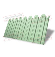 Профнастил фигурный С10 - 0,45 Окрас - А, ПЭ- с пленкой RAL 6019.