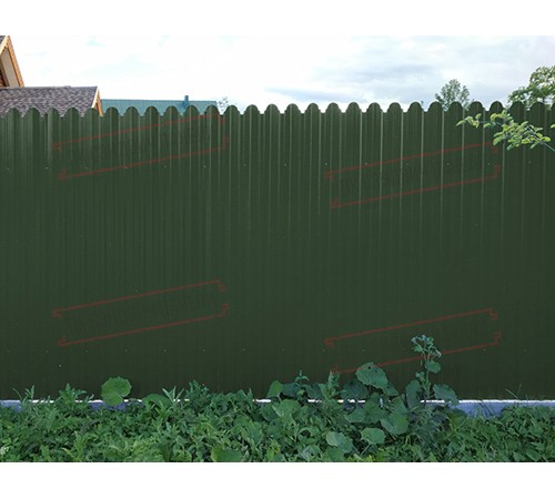 Профнастил фигурный С10 - 0,5 Окрас - Б, GreenCoat Pumatt с пленкой RR 11 (RAL 6020).
