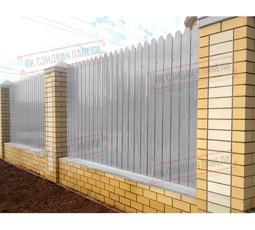 Профнастил фигурный С10 - 0,45 Окрас - А, Drap с пленкой RAL 7004 сигнальный серый.
