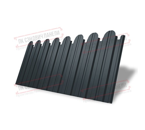 Профнастил фигурный С10 - 0,45 Окрас - А, Drap ST RAL 7016 антрацитово-серый.