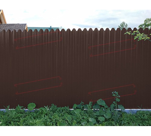 Профнастил фигурный С10 - 0,5 Окрас - Б, Atlas с пленкой RAL 8017 шоколад.