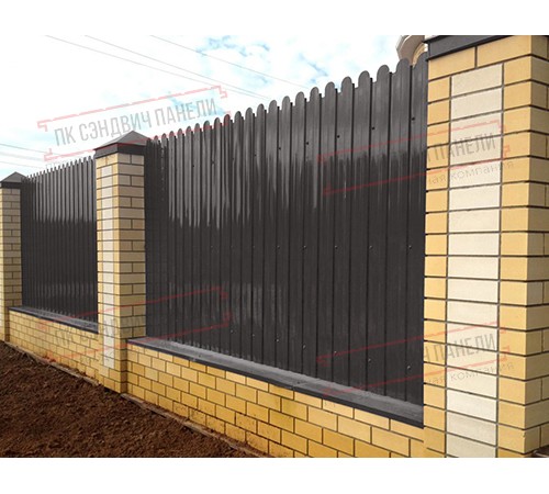 Профнастил фигурный С10 - 0,45 Окрас - А, ПЭ- с пленкой RR 32 темно-коричневый.