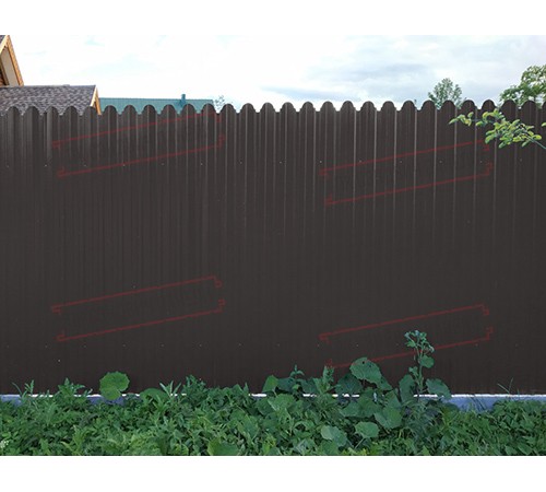 Профнастил фигурный С10 - 0,45 Окрас - Б, RR 32 темно-коричневый.