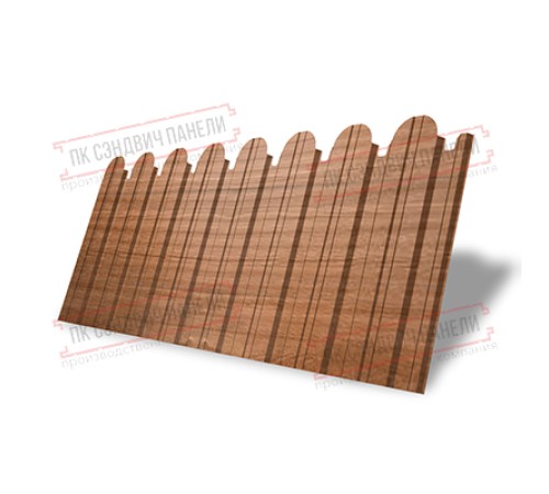 Профнастил фигурный С10 - 0,45 Окрас - Б, Print Elite с пленкой Honey Wood.