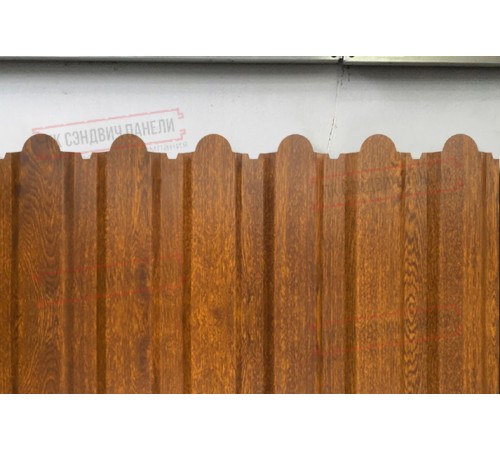 Профнастил фигурный С20 - 0,45 Окрас - Б, ПЭ-Двухсторонний с пленкой RAL 8017 шоколад.