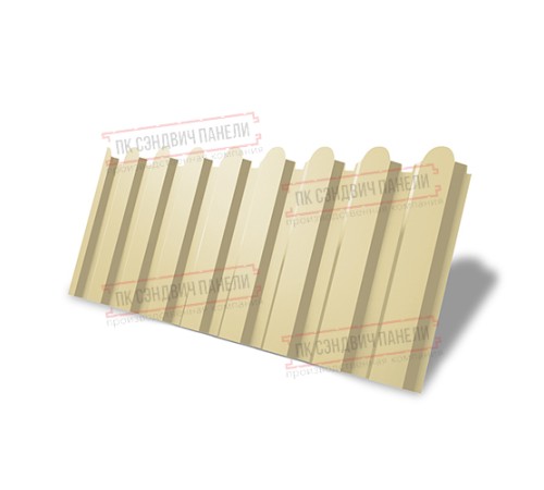 Профнастил фигурный С20 - 0,45 Окрас - А, ПЭ RAL 1014 слоновая кость.