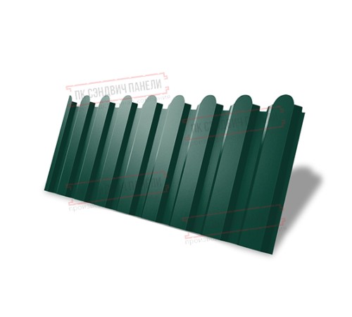 Профнастил фигурный С20 - 0,45 Окрас - Двухсторонний ПЭ RAL 6005 зеленый мох.