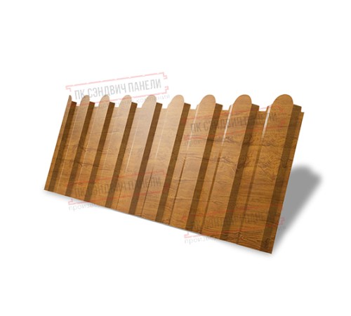 Профнастил фигурный С20 - 0,45 Окрас - Б, Print Elite с пленкой Golden Wood.
