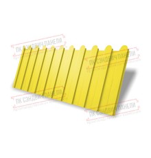 Профнастил фигурный C8 - 0,45 ПЭ с пленкой RAL 1018 цинково-желтый.