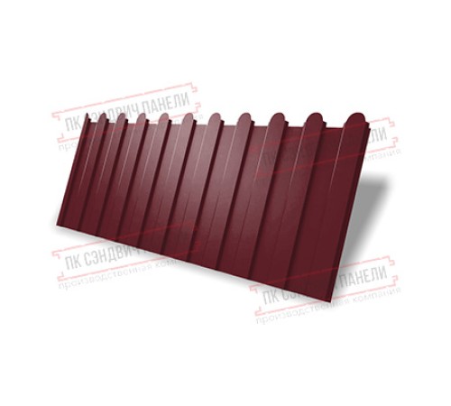 Профнастил фигурный C8 - 0,4 ПЭ RAL 3005 красное вино.