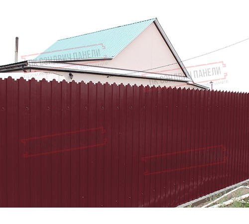 Профнастил фигурный C8 - 0,4 ПЭ RAL 3005 красное вино.