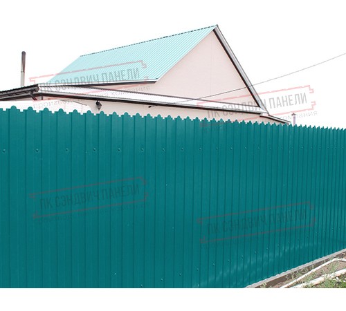 Профнастил фигурный C8 - 0,45 ПЭ с пленкой RAL 5021 водная синь.