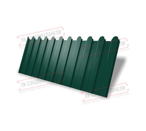 Профнастил фигурный C8 - 0,45 ПЭ с пленкой RAL 6005 зеленый мох.