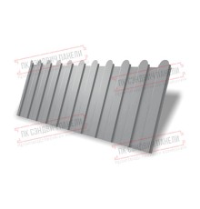 Профнастил фигурный C8 - 0,45 ПЭ с пленкой RAL 7004 сигнальный серый.