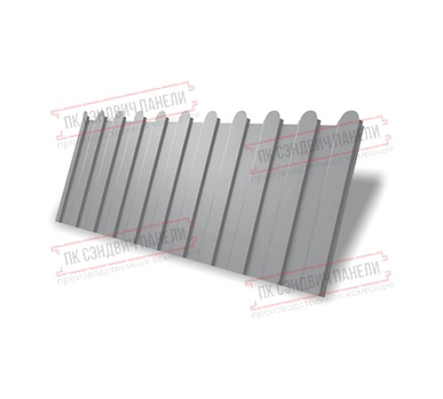 Профнастил фигурный C8 - 0,45 ПЭ с пленкой RAL 7004 сигнальный серый.