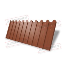 Профнастил фигурный C8 - 0,45 ПЭ с пленкой RAL 8004 терракота.