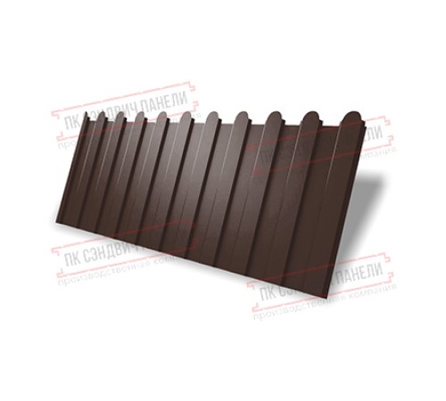 Профнастил фигурный C8 - 0,4 ПЭ RAL 8017 шоколад.