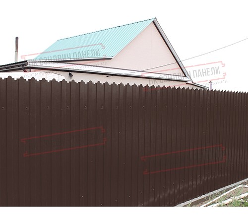 Профнастил фигурный C8 - 0,4 ПЭ RAL 8017 шоколад.