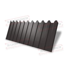 Профнастил фигурный C8 - 0,45 ПЭ в пленке RR 32 темно-коричневый.