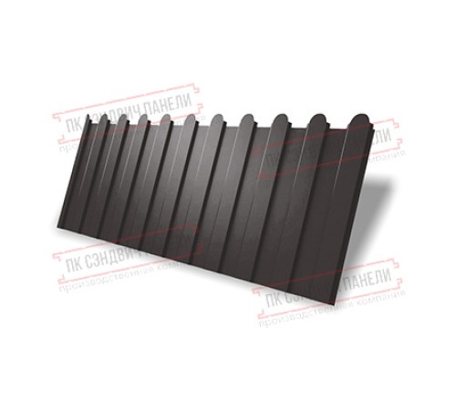 Профнастил фигурный C8 - 0,5 Satin Мatt RR 32 темно-коричневый.