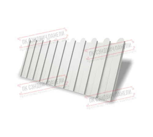 Профнастил фигурный C8 - 0,45 ПЭ в пленке RAL 9003 сигнальный белый.