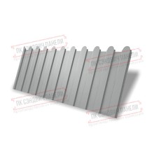 Профнастил фигурный C8 - 0,45 ПЭ с пленкой RAL 9006 бело-алюминиевый.