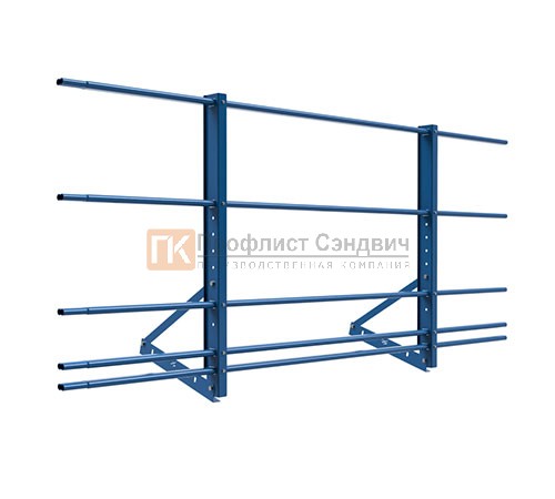 Ограждение кровли на фальц кровлю ZN H=900мм L=2000мм со снегозадержанием с 1-й доп. трубой