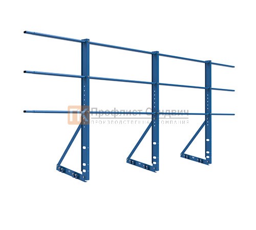 Ограждение кровли на фальц кровлю ZN H=900мм L=3000мм с 1-й доп. трубой