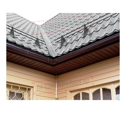 Планка ендовы верхняя простая 145х145х2000 Полиэстер Ral7004-0.45