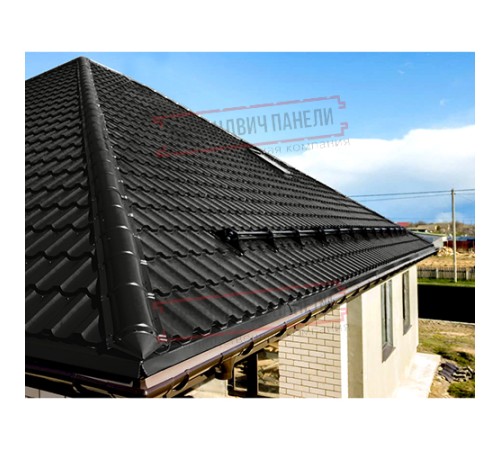 Планка конька круглого R110х2000 PURMAN-9005-0.5