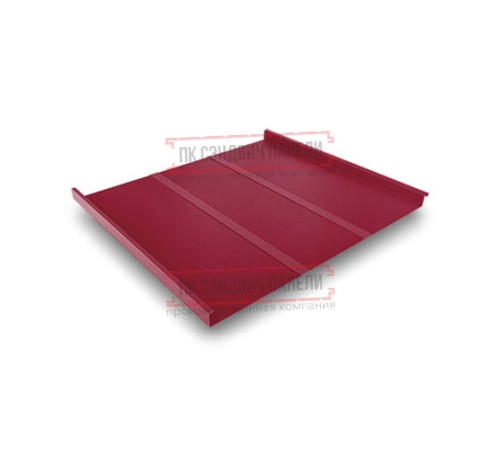 Фальц двойной стоячий Line 0,45 Полиэстер RAL3003 рубиново-красный с пленкой на замках